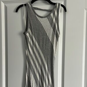 Stylish Gray and White Striped Dress